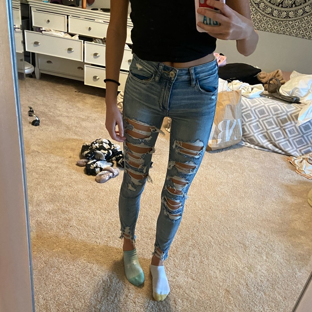 American Eagle extreme ripped skinny jeggings